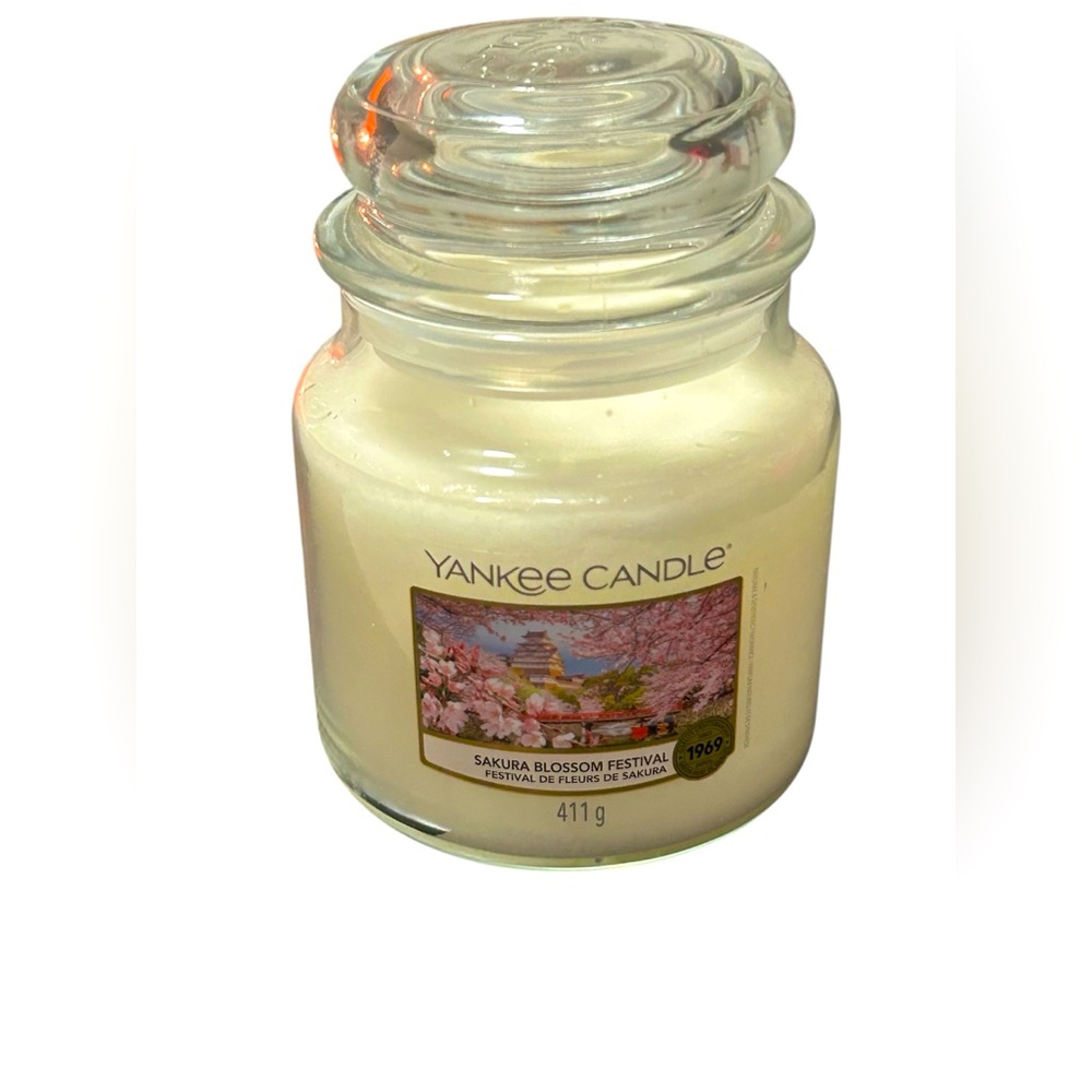 NWT Yankee Candle Sakura Blossom Festival Medium Jar Candle Single Wick